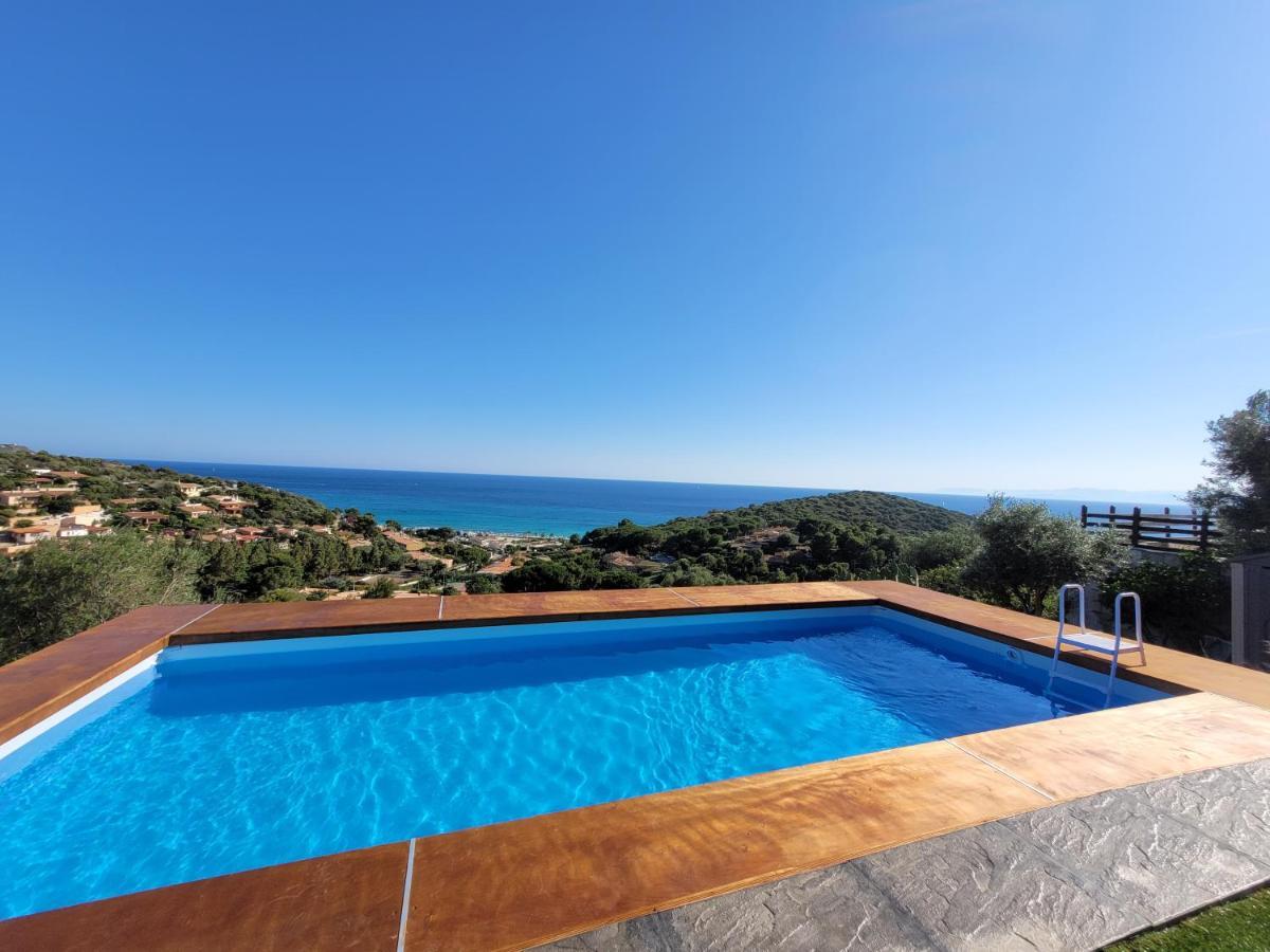 Villetta Con Piscina Panoramica Belvedere Mari Pintau Geremeas Exterior photo